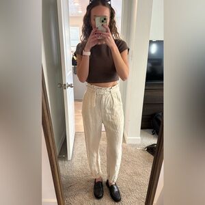 & other stories belted high waisted linen trousers